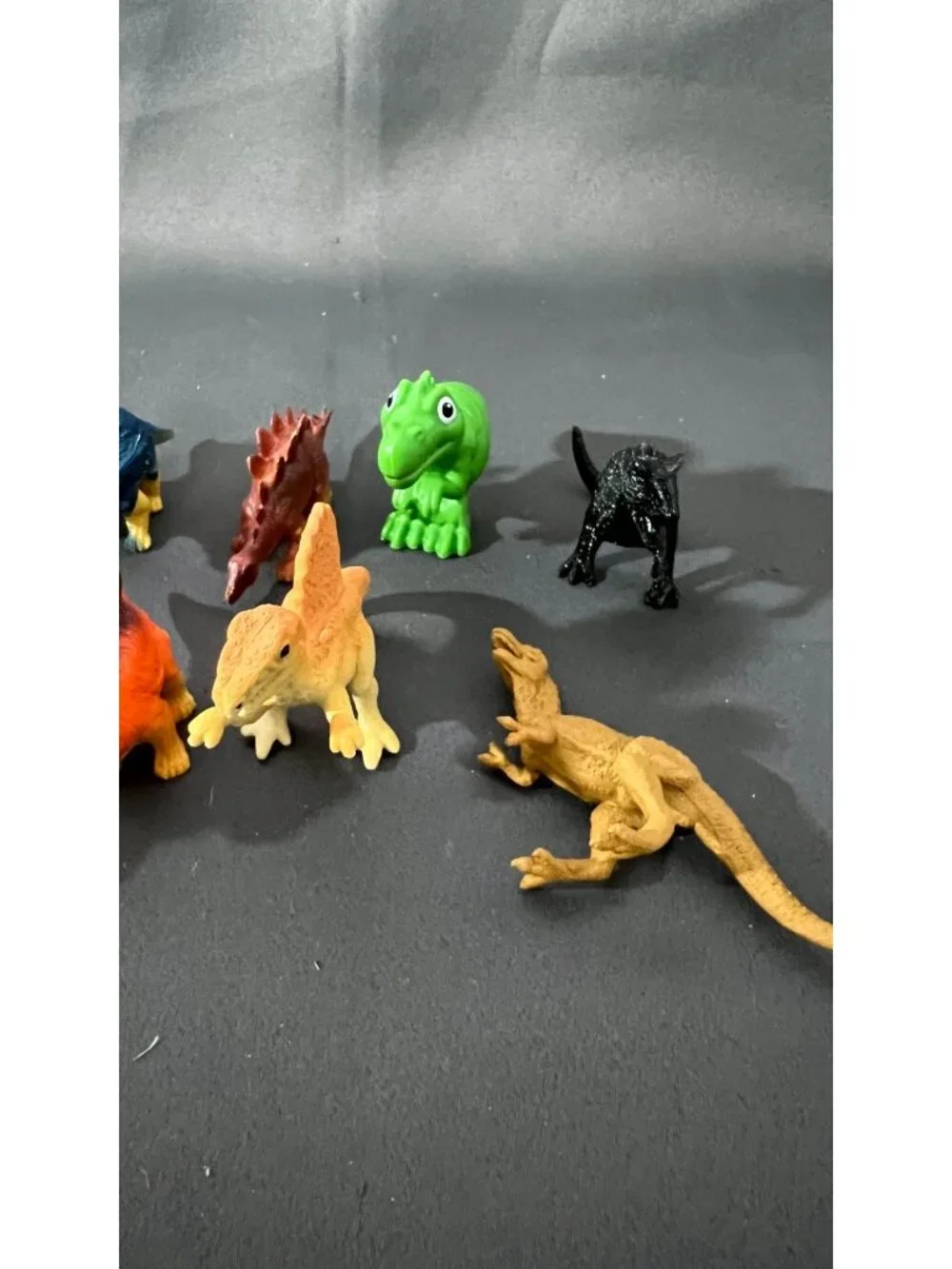 Miniature Dinosaur Toy Figures Set Of 9 Vibrant Colors Plastic